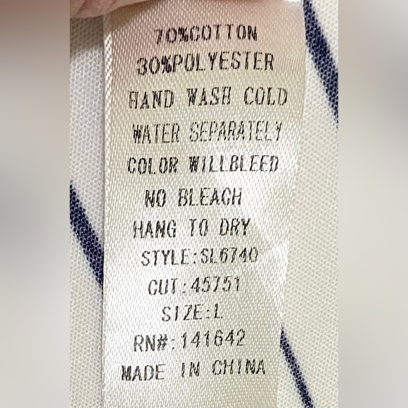 She + Sky Womens L White Blue Stripe Ruffle Flowy Crop Top Boho Y2K Maximalist - Picture 12 of 14